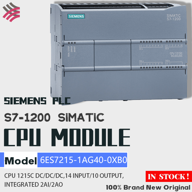 SIEMENS Brand New Original Controller 6ES7215-1AG40-0XB0 6ES7215-1BG40-0XB0 6ES7215-1HG40-0XB0 SIMATIC S7-1200 PLC 1215C CPU Modules