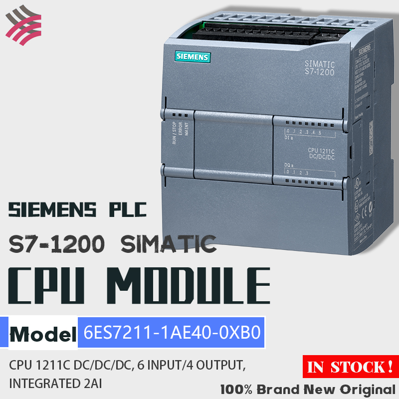 SIEMENS PLC Brand New Original 6ES7211-1HE40-0XB0 6ES7211-1AE40-0XB0 6ES7211-1BE40-0XB0  S7-1200 SIMATIC 1211C CPU Module