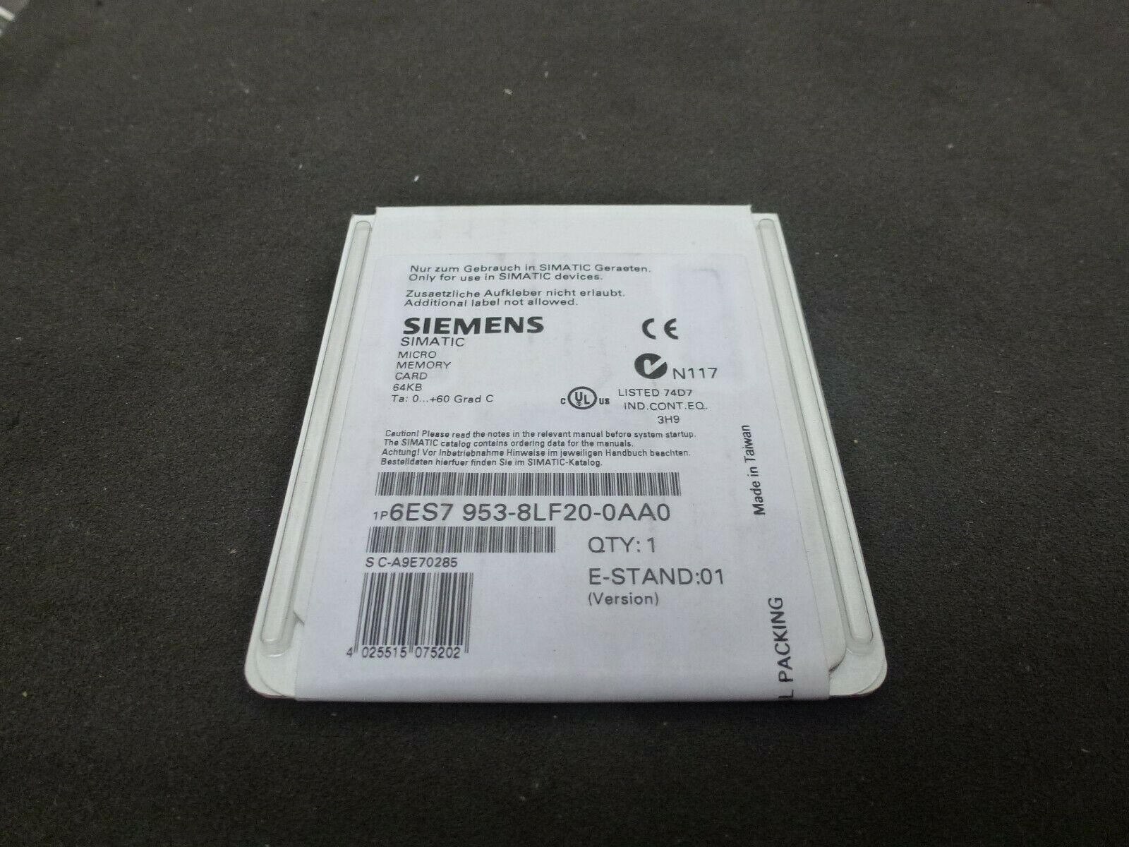 6ES7953-8LF31-0AA0 6ES7953-8LG31-0AA0 SIEMENS SIMATIC  BRAND NEW ORIGINAL S7-300 PLC MMC Cards